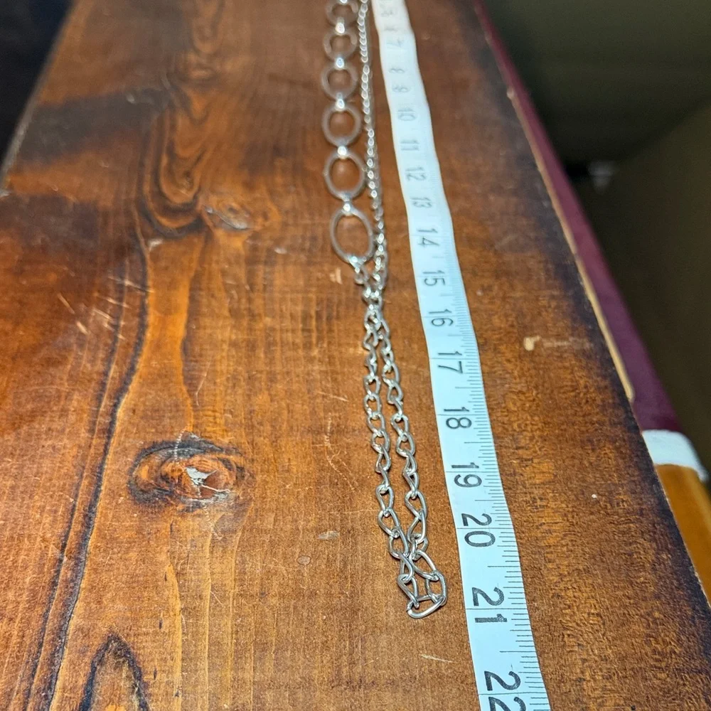 Y2K Silver Oval-Link Chain Waist Belt Approx 42” total length Adjustable